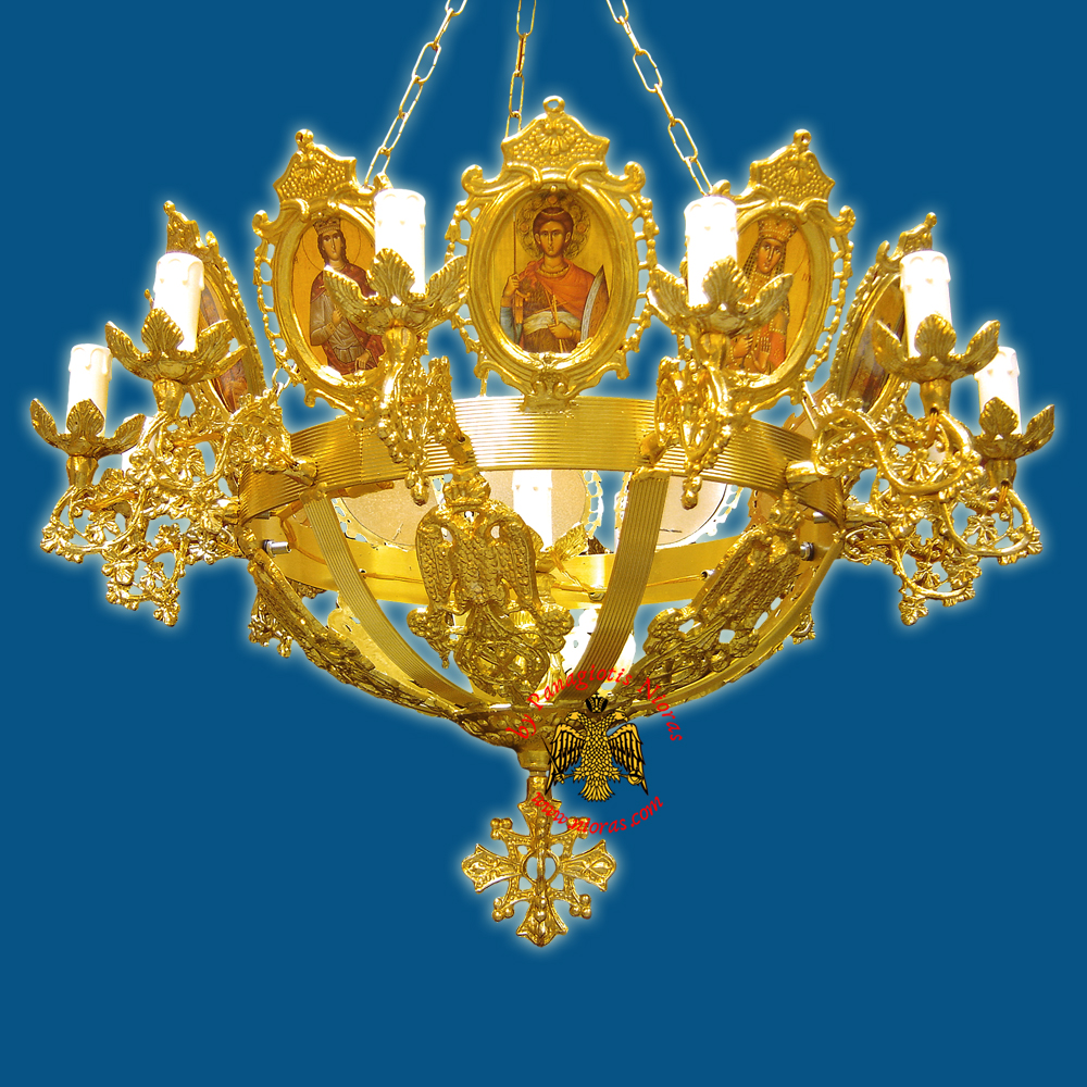 Church Chandelier Frames With Orthodox Icons 13 Electric Lights