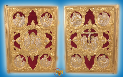Embossed Gospel Cover Gold Plated And Silver Plated With Velvet