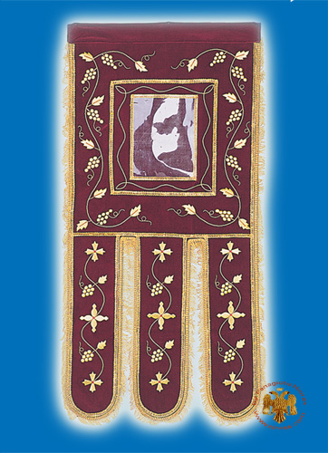 Ecclesiastical Orthodox Banner Simple Gold Thread in Velvet