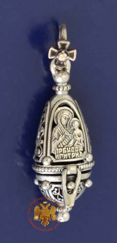 Traditional Byzantine Orthodox Silver 925 Theotokos Pendant - S2