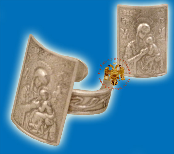 Theotokos Silver Ring Rectangular A