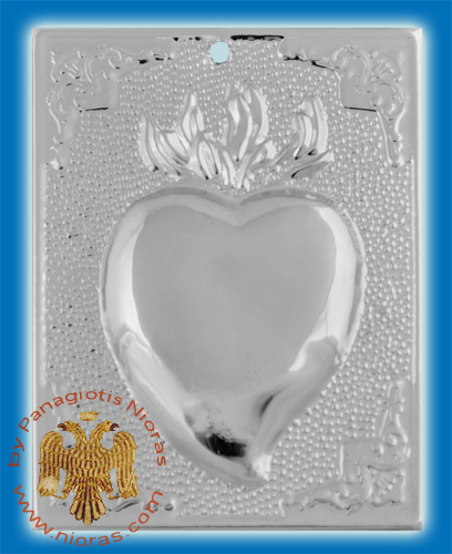 Orthodox Metal Tama Heart ExVoto Nickel Plated Milagros