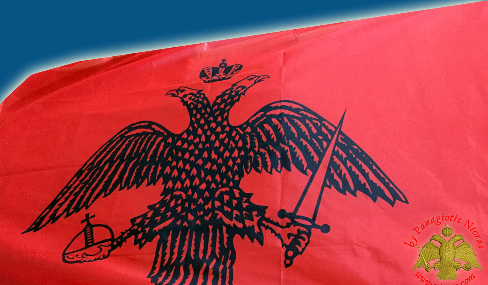 Flag Greek Byzantine Eagle Red War