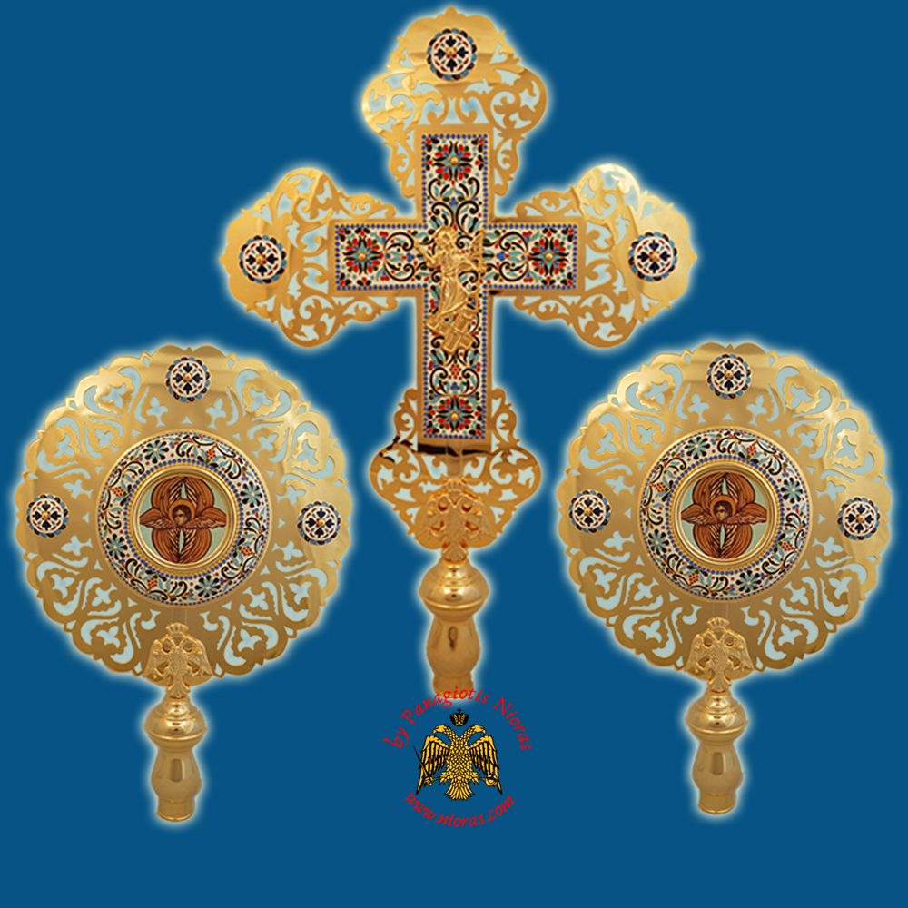 Ecclesiastical Exapterigon with Enamel A1' Set of 3
