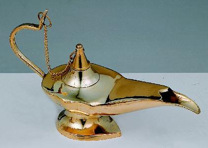 Inlined Brass Style Alladin Oil Lamp 10cm