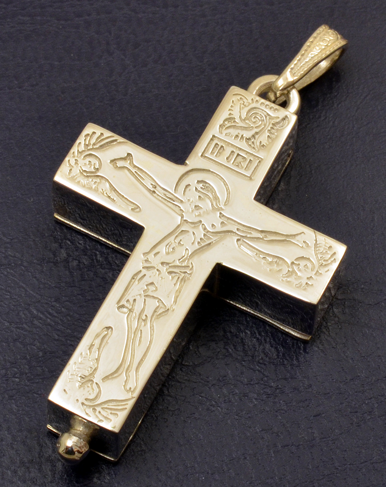 Byzantine Orthodox Cross Christ Locket with Screw Silver 925 for the Neck